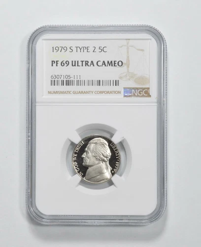 1979-S Type 2 TWO PF69 Jefferson Nickel NGC Graded PF 69 UCam