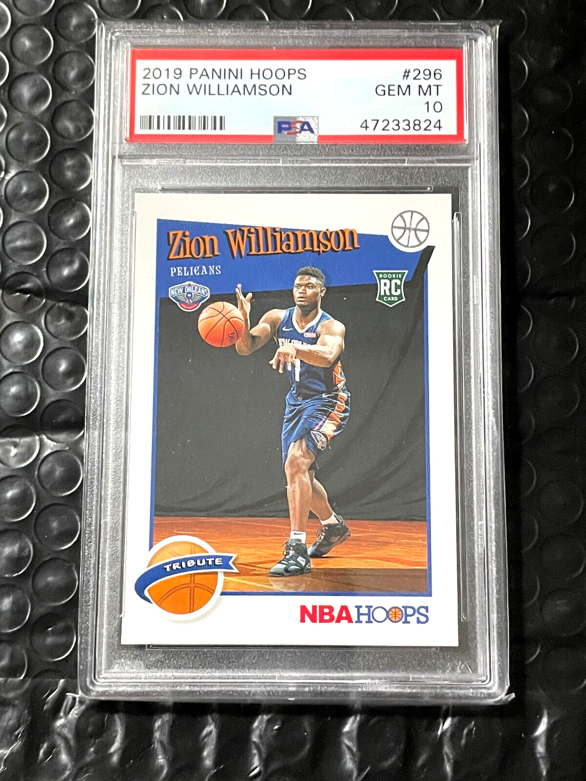2019 ZION WILLIAMSON PANINI HOOPS ROOKIE TRIBUTE #296 PSA 10 PELICANS--QUANTITY