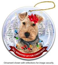 All Wrapped Up Ornament - Blue and Tan Welsh Terrier