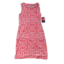 NWT Sunsets & Sweet Tea Sleeveless Coral Fan The Anywhere Dress Sz Large Petite