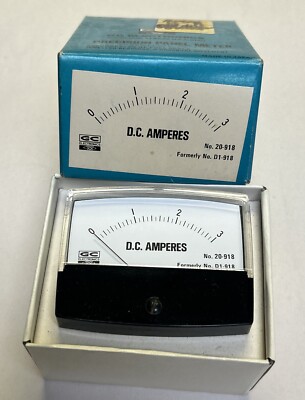 GC ELECTRONICS,20918,PRECISION PANEL METER 0-3 DC AMPERES NOS