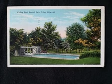 OKLAHOMA OK Tulsa 1931 Wading Pool Central Park Postcard