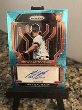 2022 Prizm Mike Baumann SP Teal Donut Circles RC Auto#'d /13