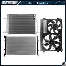 Electric Radiator Condenser Cooling Fan Kit For 2011 2012 2013 Volkswagen Jetta