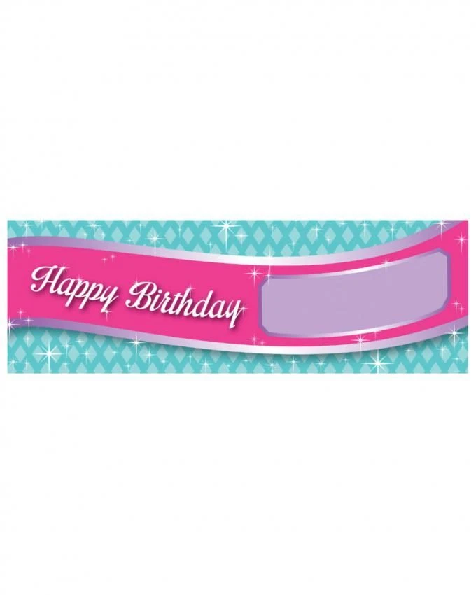 Banner Fiesta Princesa, Banner Cumpleaños Gigante Personalizar Banner Fiesta 60" x 20" Foto 2 de 2
