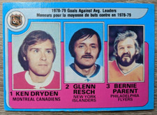 1979 80 OPC #6 GOALS AGAINST LEADERS  KEN DRYDEN RESCH BERNIE PARENT O PEE CHEE