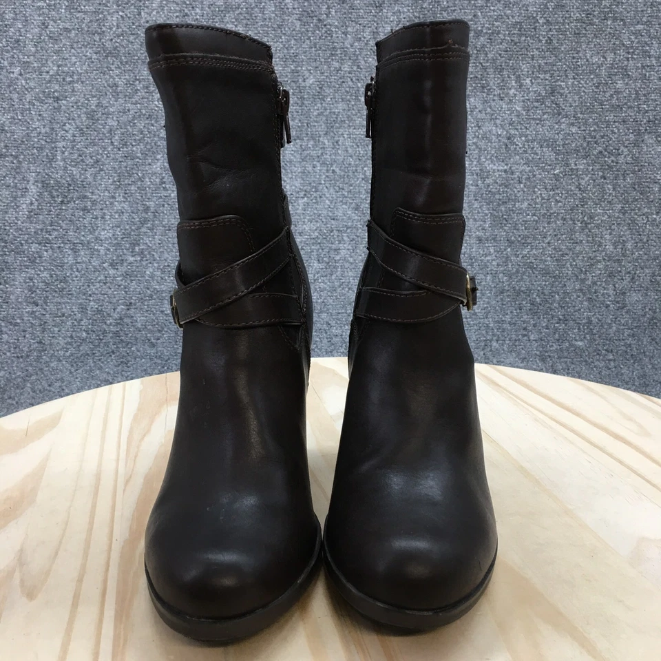 Style & Co. Botas Mujer 7.5 M Ameliya Botines Marrón Imitación Cuero Tacones Foto 4 de 4