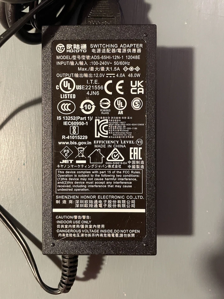 Honoto AC Adapter Power Supply MAG270CR MSI Monitor ADS-65HI-12N-1 12048E 48W - Image 2 of 3