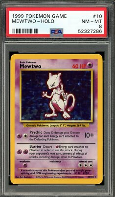 Mewtwo Holo 10/102 - 1999 Pokémon WOTC Shadowless Mewtwo Holo Base Set 10/102 - PSA 1 | eBay