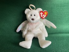 TY Beanie Baby Halo The Angel Bear Brown Nose RARE 