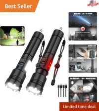 Super Bright Tough Rechargeable Magnetic Flashlight - 10000 Lumens - Waterproof