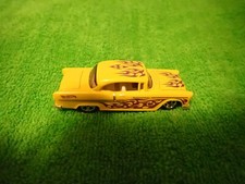 Hot Wheels 2006 '55 Chevy Yellow Purple Flames 1:64 Diecast, read