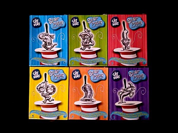 2003 Burger King Dr Seuss Cat in the Hat Silver Christmas Ornament MIB
