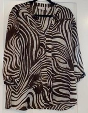 Chicos Zebra Tunic - Brown  Cream - Chicos Size 2