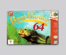 BASSHUNTER 64 FISHING / N64 - 2"x3" FRIDGE MAGNET (nintendo game retro box