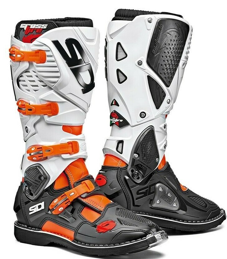 STIVALI SIDI CROSSFIRE CON SNODO ARANCIO NERO MOTO CROSS ENDURO OFFROAD PUNTALE
