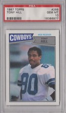 Tony Hill 1987 Topps PSA 10 Gem Mint Graded Card Dallas Cowboys #266