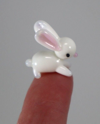 ZTOP white bunny rabbit Easter MINIATURE GLASS FIGURINE Ganz ea18540