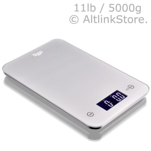 SAGA Digital Kitchen Scale Touch Glass 11lb 5kg / 5000g X 1g oz Diet Food Postal - 第 1/7 張圖片