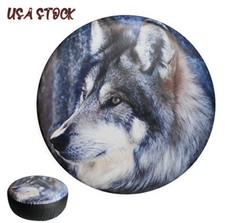 Spare Tire Wheel Cover 14" Wolf Protect Waterproof For Jeep Camper Trailer RV