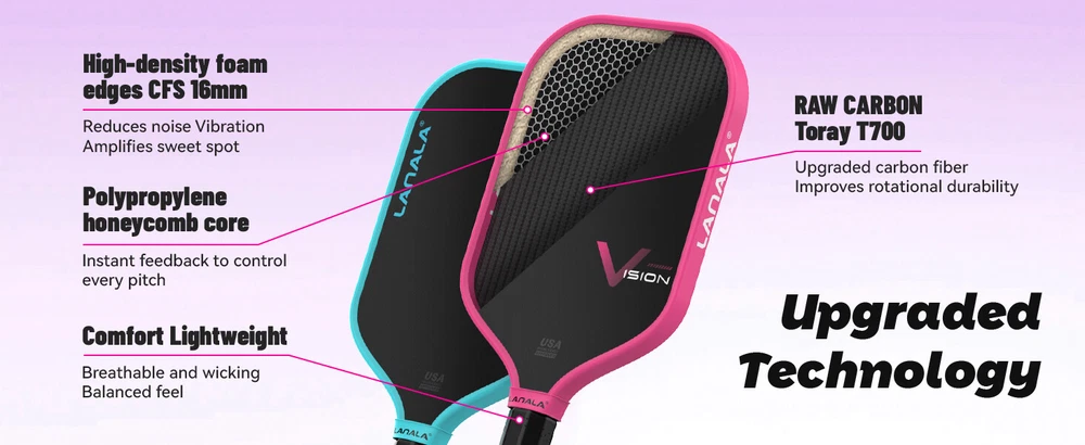 Pickleball Paddle Raw Carbon Fiber T700 Abrasion-Resistant Surface, 16MM USAPA
