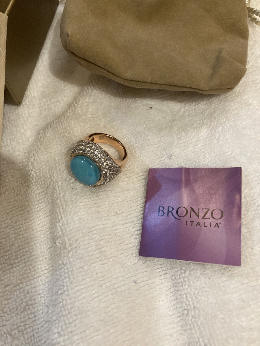Affinity Gems Sleeping Beauty Turquoise Ring, Bronzo Italia Size