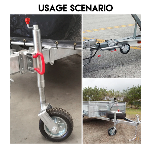 PORIYA 10" Jockey Wheel Swing Up Solid Wheel 1000Kg Caravan Boat Trailer NEW - Picture 4 of 14
