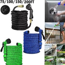 Expandable Garden Hose Pipe Anti Kink With 7 Function Water Spray Gun Magic Hose