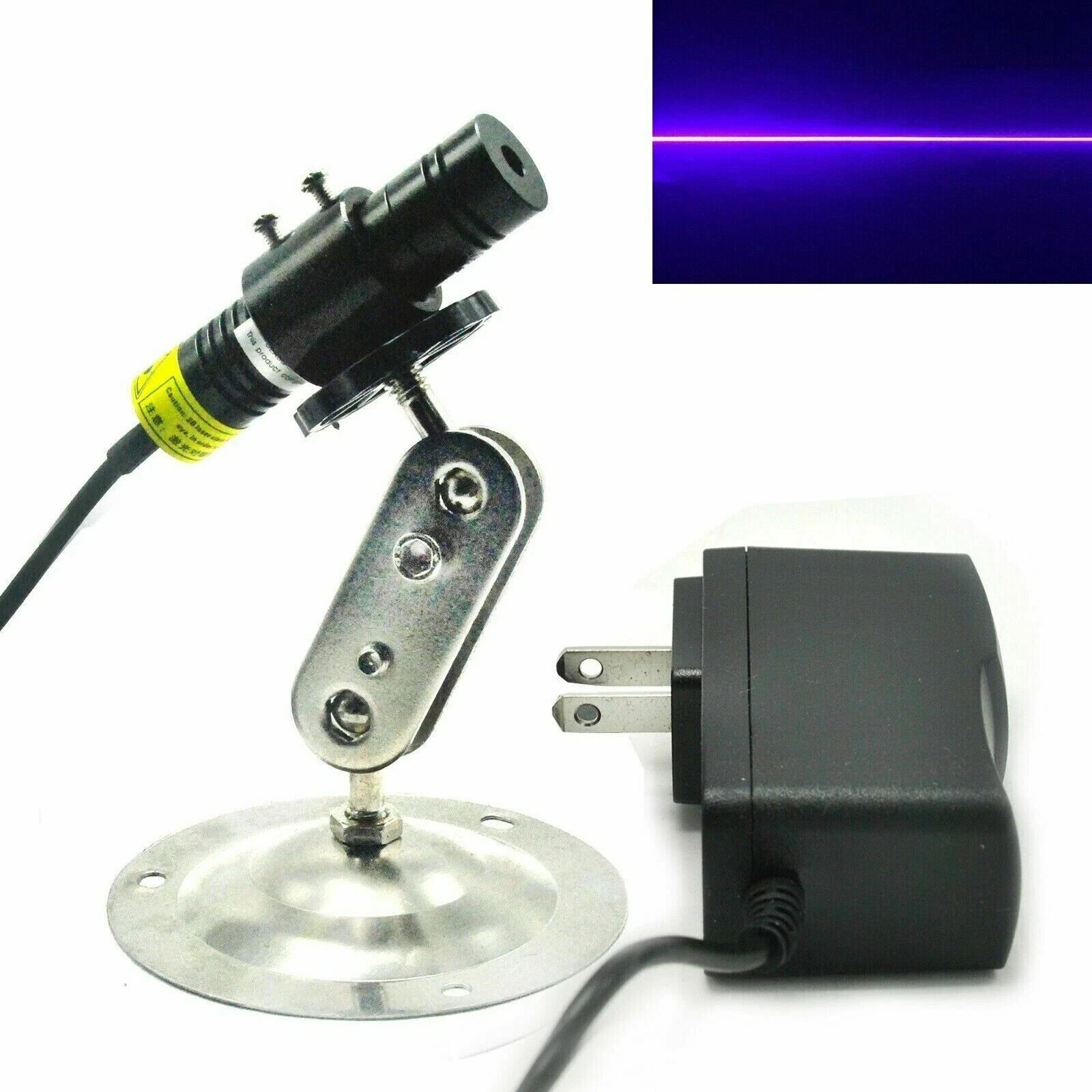 Focusable Line 405nm 300mW Violet/Blue Laser Diode Module 5V Adapter 16mm Holder