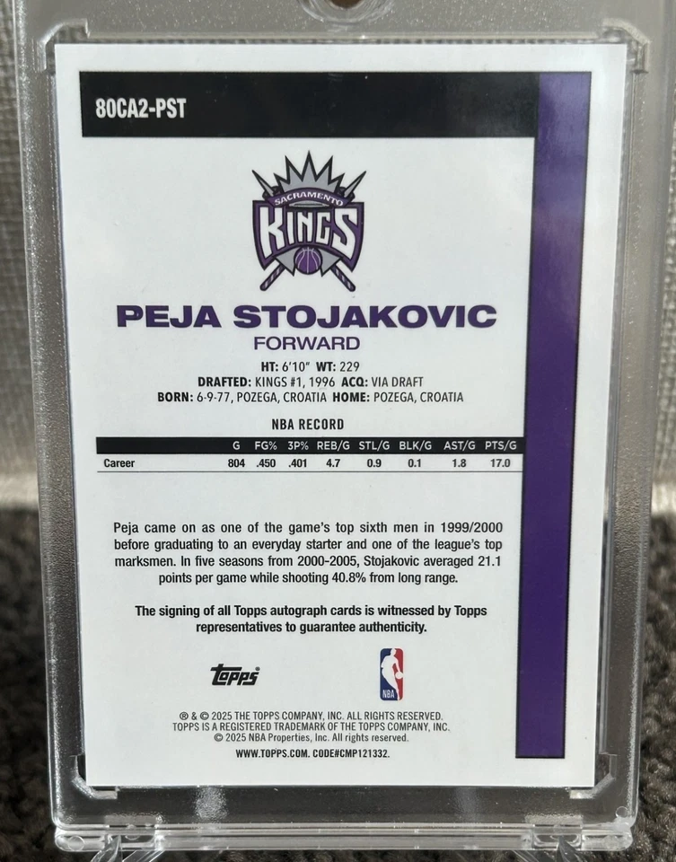 2025/26 Topps Chrome Basketball Black Mojo Peja Stojakovic On Card Auto 2/10 - Image 2 of 4