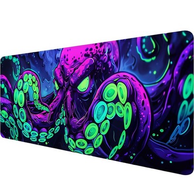 Octopus Desk Mat Gaming Pad Neon Cthulhu Monster Cool XL Pad Large Mousepad E...