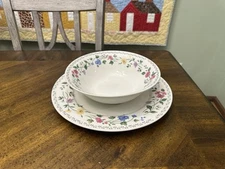Farberware English Garden 225 12" Serving Plate Platter & 9” Vegetable Bowl Set