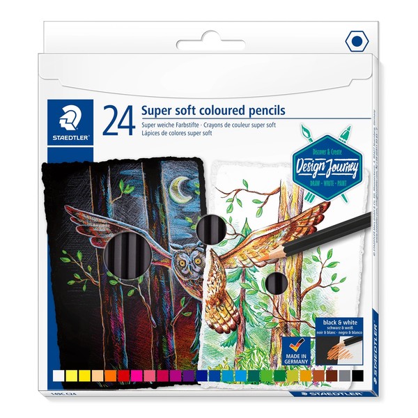Staedtler Buntstifte Set 24 Farben Weiche Mine Hohe Deckkraft Ideal Schule-image