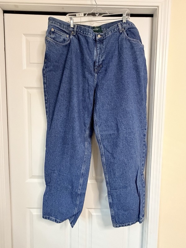 Lauren Jeans Co Ralph Lauren Womens Plus 24W Classic Fit Mid Rise Straight Jeans