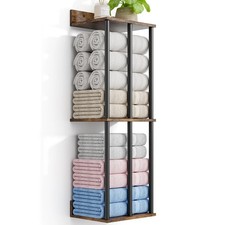 Towel Racks for Bathroom Wall Mounted with Wooden Storage Shelf