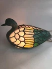 Vintage Tiffany Style Stained Glass Duck Lamp Mallard Accent Light Leaded Glass