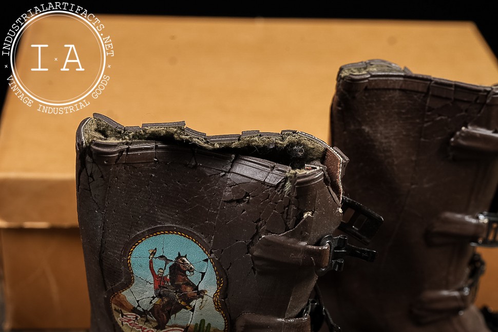 Vintage Gene Autry Rubber Boots with Box