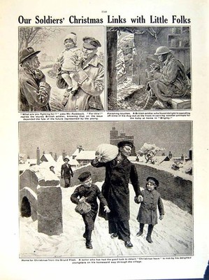 Original alter Vintage Druck 1919 Weltkrieg Krupp Waffenfabrik Siers Weihnachten