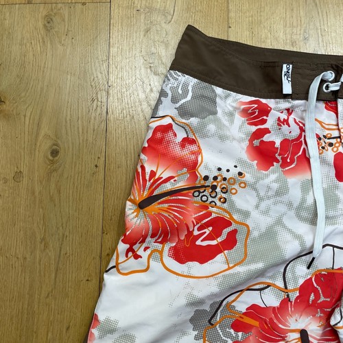 Oneill Board Shorts Mens W36 White Floral Drawstring Summer Y2K Swim Shorts - Picture 7 of 16