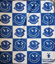 Dutch Bros Blanket Blue White Yellow Reversable New without Tags