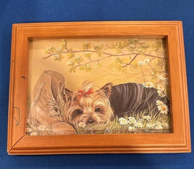 Yorkie Framed Picture - 8  X 7  