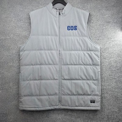 TravisMathew Mens Grey Quilted Puffer Vest CCS Embroidered Full Zip XL NEW