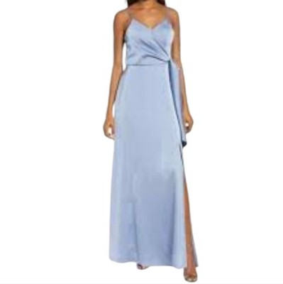 chi chi london light blue dress Chi Chi London Sash Faux Wrap Gown in Pale Blue at Nordstrom, Size 6