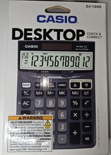 Casio DJ-120D 12-Digit Desktop Calculator Two-Way Power 150-Step Check-New