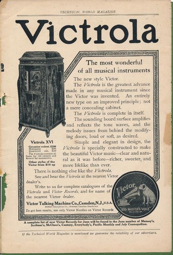 Magazine Ad - 1909 - Victor Talking Machine Co., Philadelphia - Victrola XVI