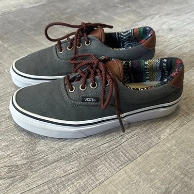 VANS Era 59 Charcoal Grey Skate Shoe Mens 5 / W 6.5 Aztec Print