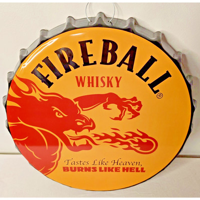 Ignite the Holidays w/ the Ultimate Fireball Bar Sign! 16''x16''x1.75