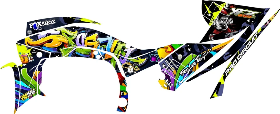 Yamaha YFZ 450R Kit Gráficos 2014 2015 2016 2017 a 2025 Calcomanías Pegatinas ATV Foto 3 de 4