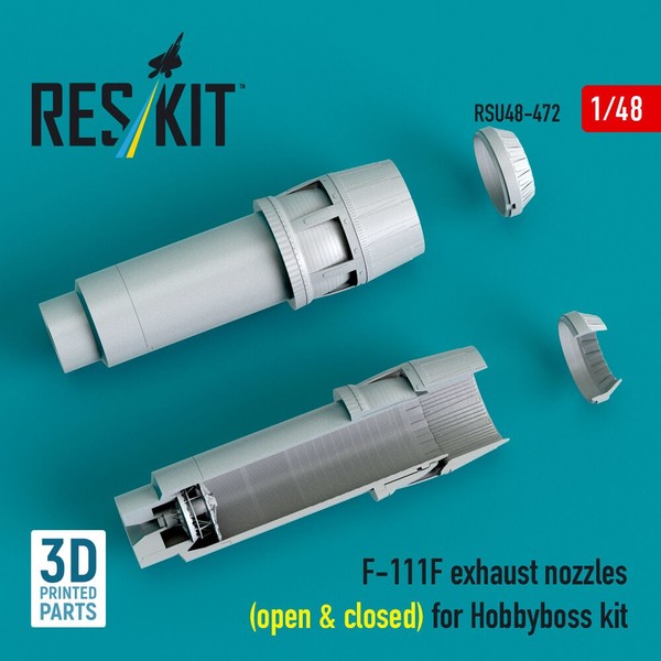 Reskit RSU48-0472 - 1:48 F-111F Exhaust Nozzles (Open & Closed) For Hobbyboss Ki-image