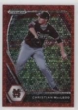 2021 Panini Prizm Draft Picks Red Donut Circle 75/99 Christian Macleod 19g2